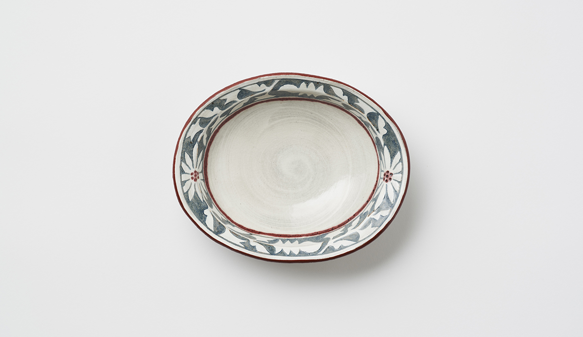 Flowering Plant Oval Plate (S)