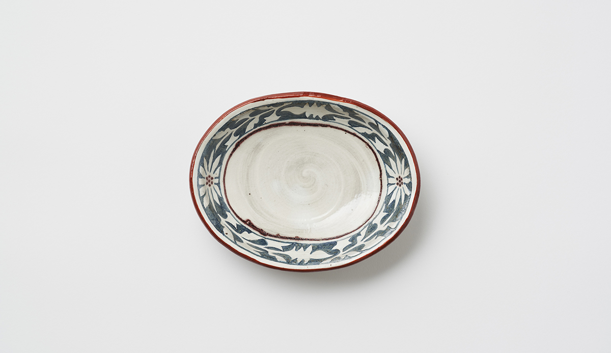 Flowering Plant Oval Small Dish